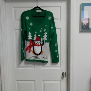 Unisex Ugly Christmas Sweater Penguin XL